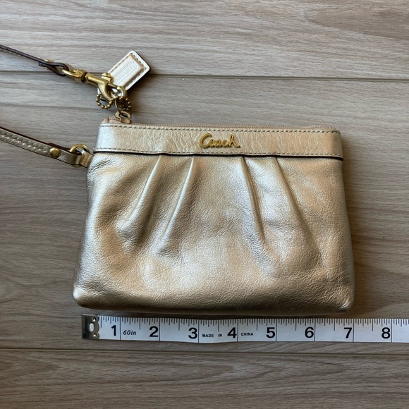 COACH | gold leather wristlet - Picture 5 of 6